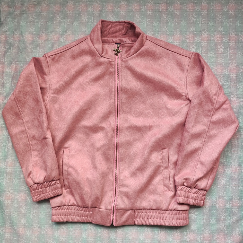 Louis Vuitton Pink Monogram Zip Puffer Jacket